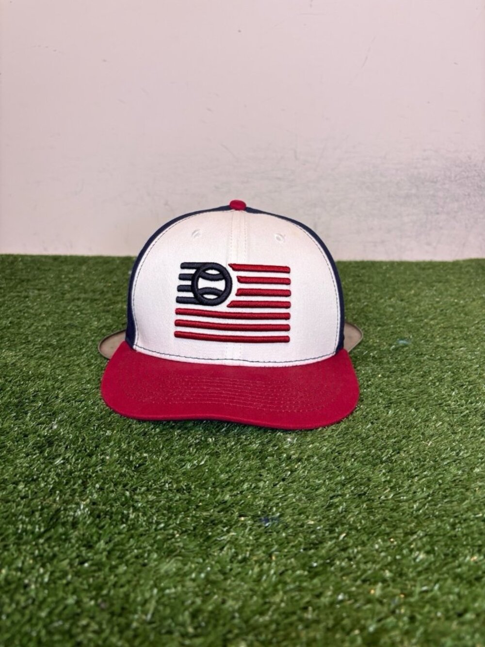 Baseballism hat cap snap back red blue USA baseball adjustable logo mens
